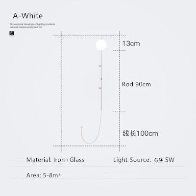 Nordic Minimalist White Globe Wall Light