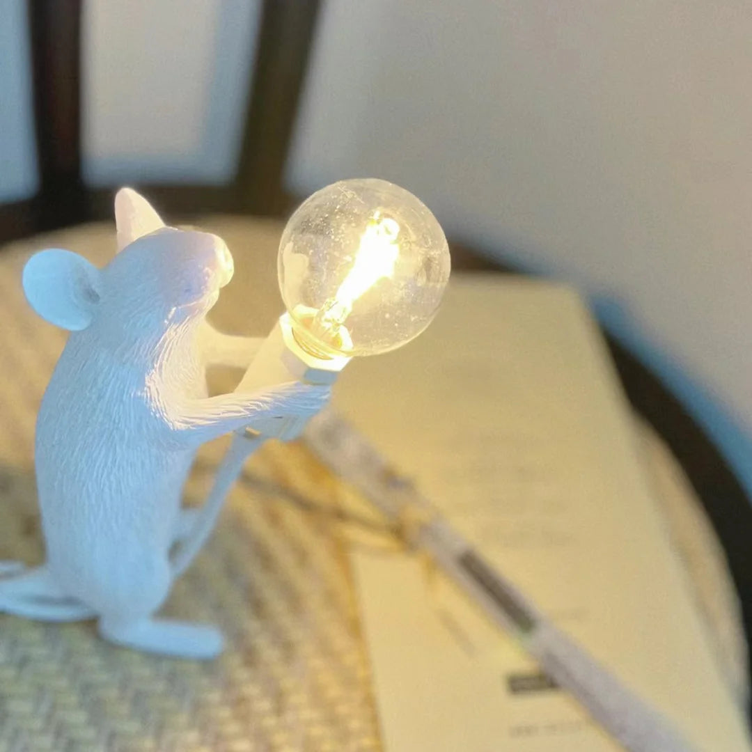 Indoor Mouse Sculpture Lamp, USB Plug