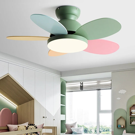 Remote-Controlled Colorful Chandelier Fan for Kids' Bedrooms