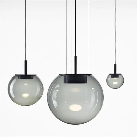 Modern Minimalist Gray Glass Pendant Light