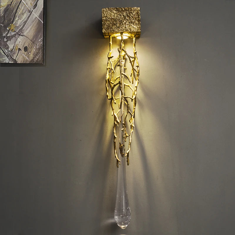 Opulent LED Wall Light with Root Patterns