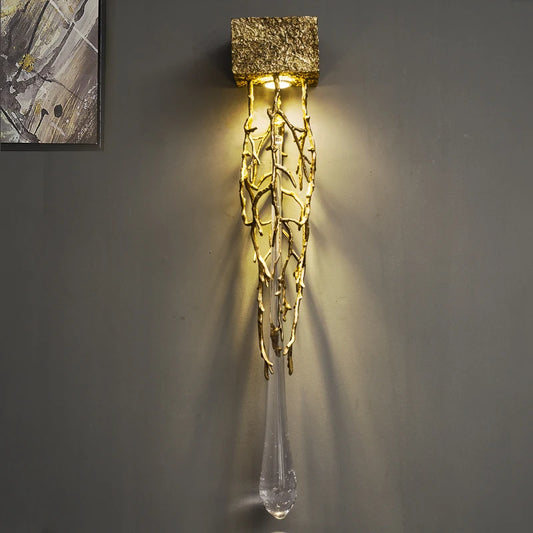 Nordic Luxury Gold Crystal Wall Lamp