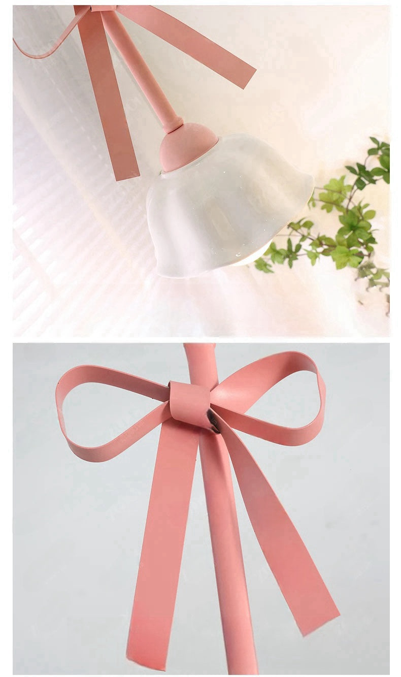 Riata Pink Bow Ceramic Pendant Lighting