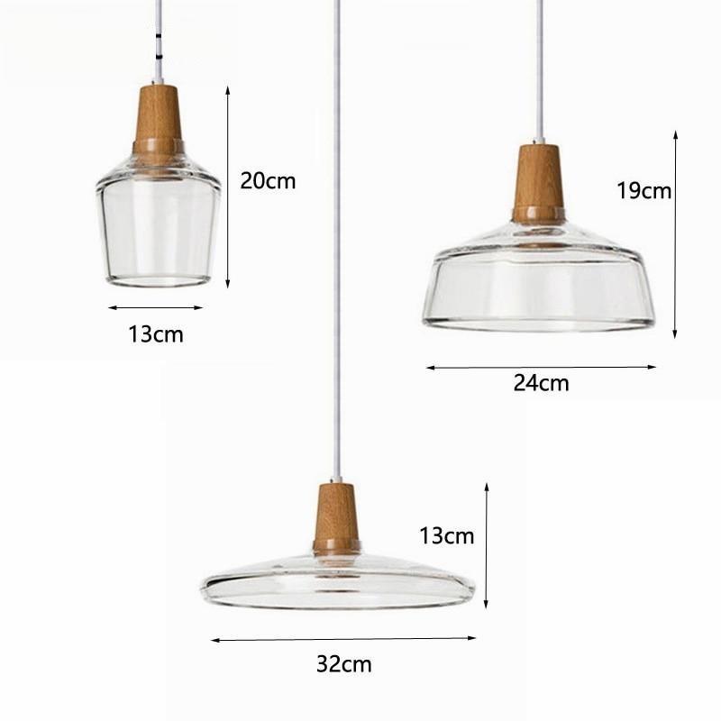 Modern Wood Glass Pendant Light