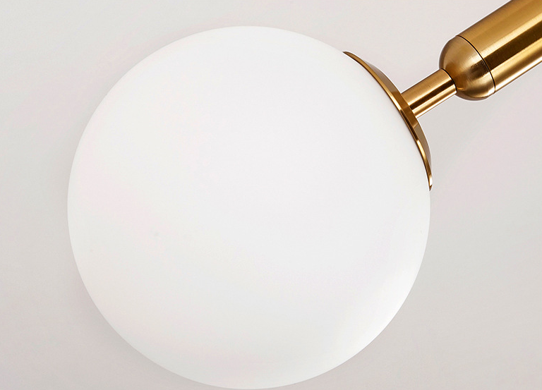 Single Frosted Globe Pendant Light Gold