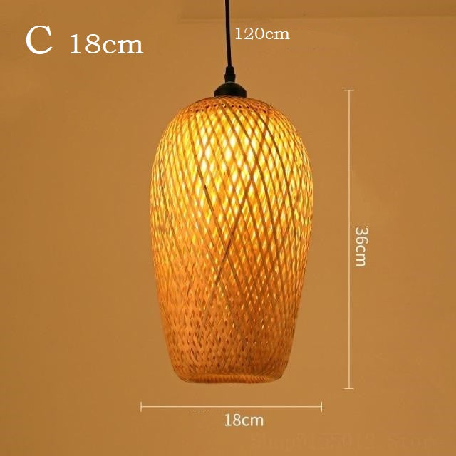 Japanese Vintage Hand-Made Bamboo Pendant Light