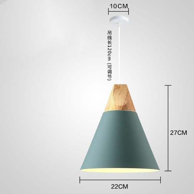 Nordic Macaron Wood Cone Pendant Light