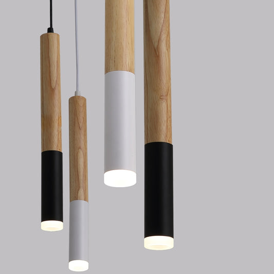 Cafe Long Tube Wood LED Droplight
