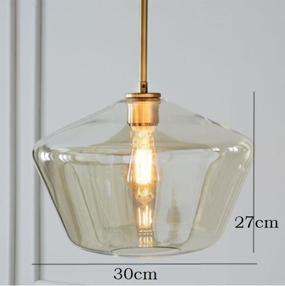 Modern Minimalist Amber Glass Pendant Light