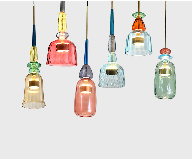 Olivia Multil-Color Candy Glass LED Pendant Light