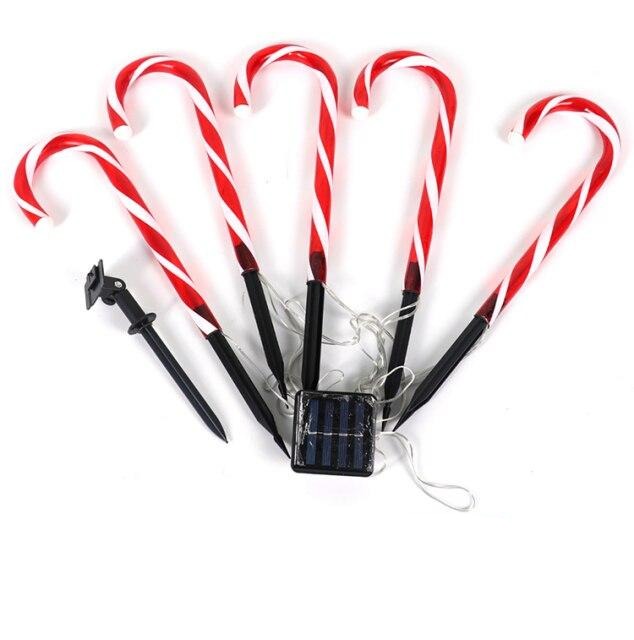Christmas Candy Cane LED Lights Solar or USB Powered
